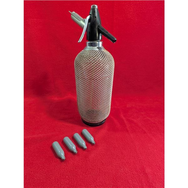 VINTAGE SODA BOTTLE & 4 New CO2 Cartridges