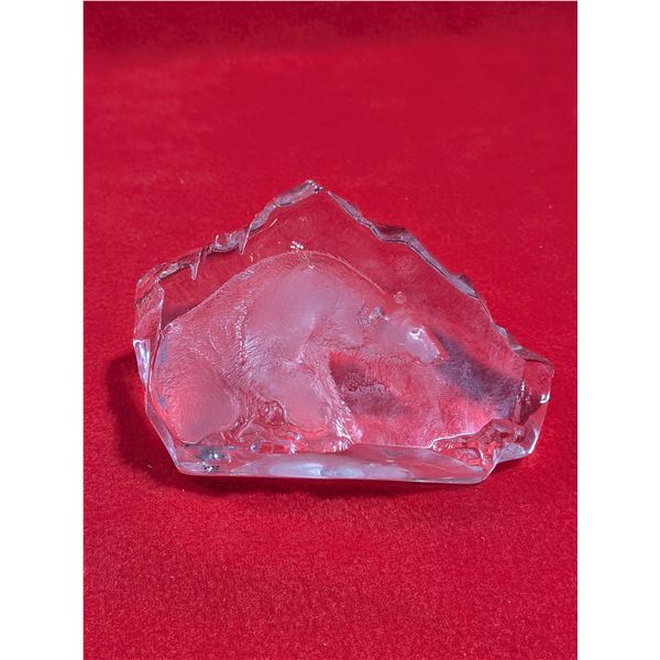 Collectible Mats Jonasson crystal sculpture of a polar bear