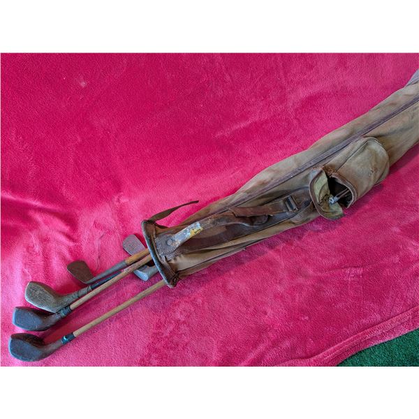 ANTIQUE GOLF CLUBS & BAG