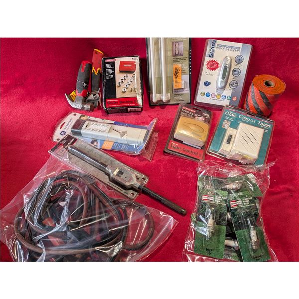 JUMPER CABLES, Small engine spark plugs, key lock, remote light control