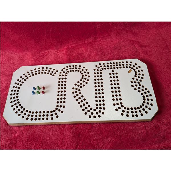 CRIBBAGE BOARD, CARDS & INSTRUCTIONS