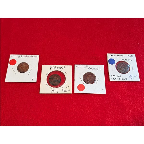 1926 - 1918 Great Britain Farthing coins