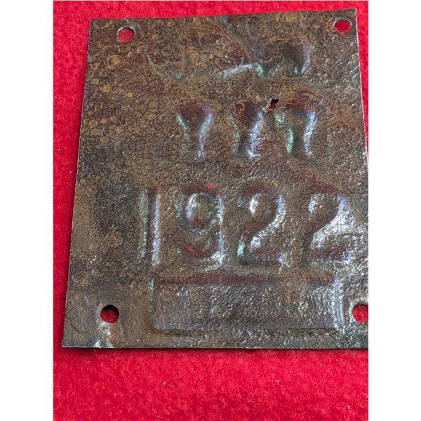 1922 SASKATCHEWAN LICENSE PLATE TAG & Friction Car