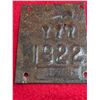 Image 1 : 1922 SASKATCHEWAN LICENSE PLATE TAG & Friction Car