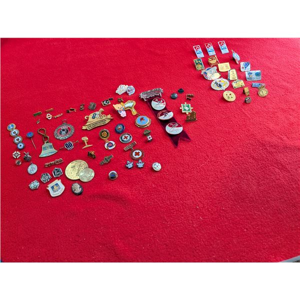 VINTAGE STICK PINS 75 SERVICE & OLYMPIC PINS