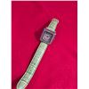 Image 1 : Nina brand quartz analog wristwatch featuring a square case with a crystal-embellished bezel and a l