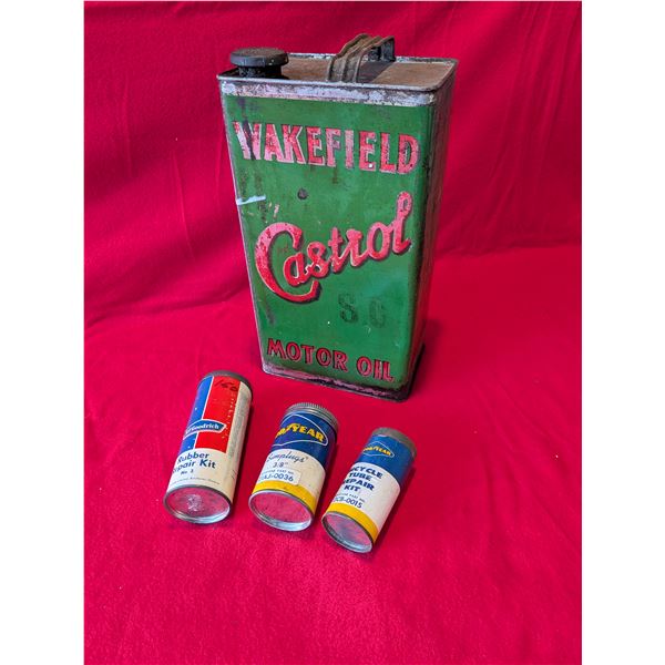 MOTOR OIL & TIRE REPAIR Cans