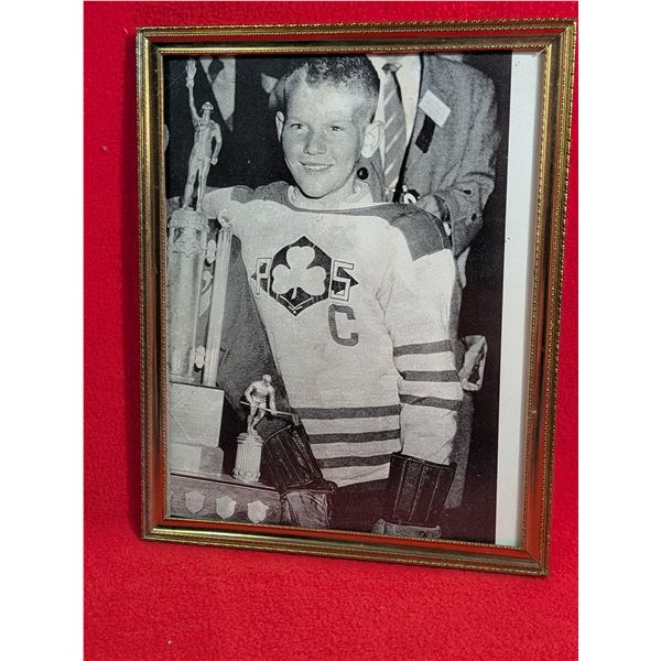 FRAMED BOBBY ORR YOUTH Black & White photo