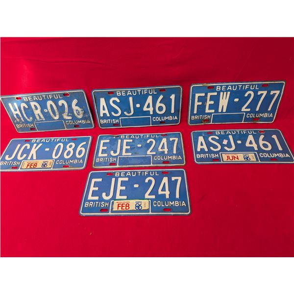 1980'S BC LICENSE PLATES