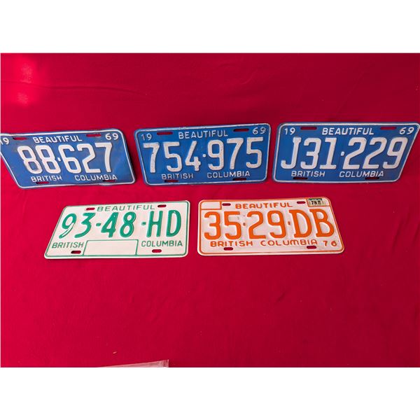 1969 & 1970's BC LICENCE PLATES