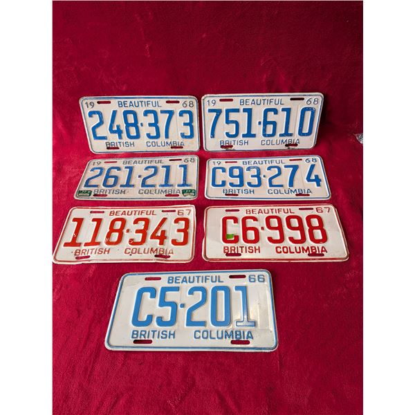 1968, 67 & 66 BC LICENCE PLATES