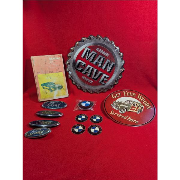 Car guy signs, Mustang Manual, Ford & BMW badges