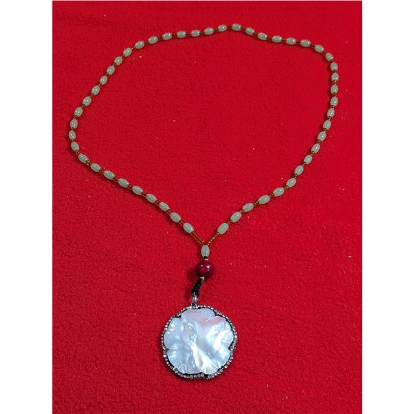 NECKLACE, CORAL ROSE RING & EARINGS