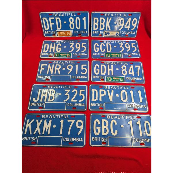 1980'S BC LICENSE PLATES