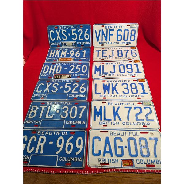 1970's & 80's BC LICENSE PLATES