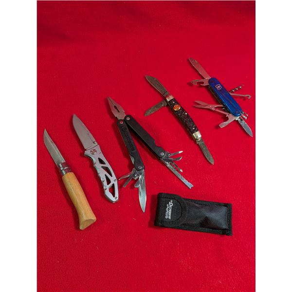 VINTAGE BÖKER Knife, VICTORINOX Swiss Army, OUTBOUND Tactical, OPINEL No. 8 & MOUNTAIN QUEST Multi-T