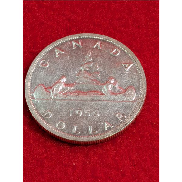 1959 Canadian "Voyageur" silver dollar