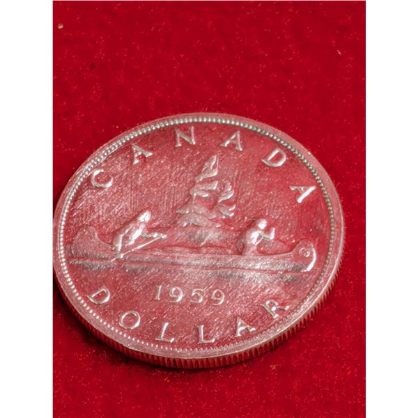 1959 Canadian "Voyageur" silver dollar