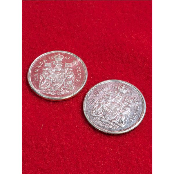 1962 Canadian 50-cent Silver coins (half dollar)