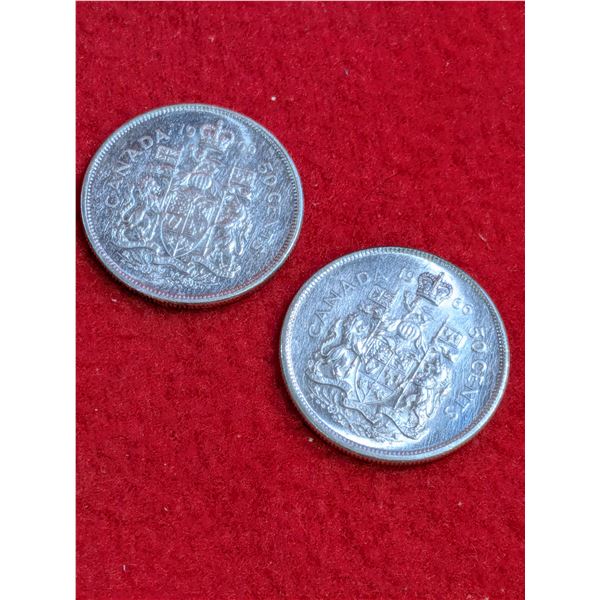 1966 Canadian 50-cent Silver coin (half dollars).