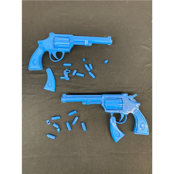 Lot of 2 Blue Plastic Model Kit Toy Model Guns