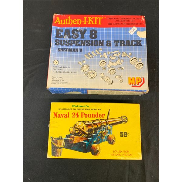 Lot of 2 Model Kits 2C-59  Naval 24 Pounder and Authen I-KIT 20104 Easy 8 Suspension track
