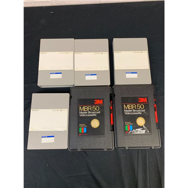 Lot of 6 U-Matic 3M MBR50 & SONY KCS-20K Videocassettes