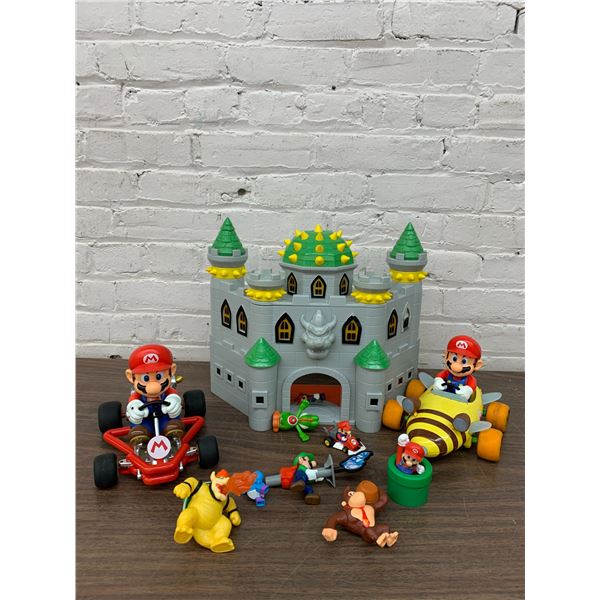 Lot of Mario Toys and Bowsers Castle Playset