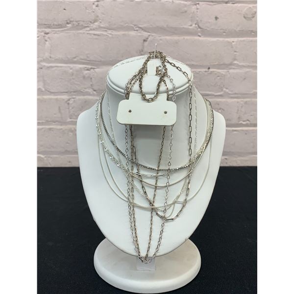 Lot of 10 Sterling 925 Necklace Chains (33 grams total)