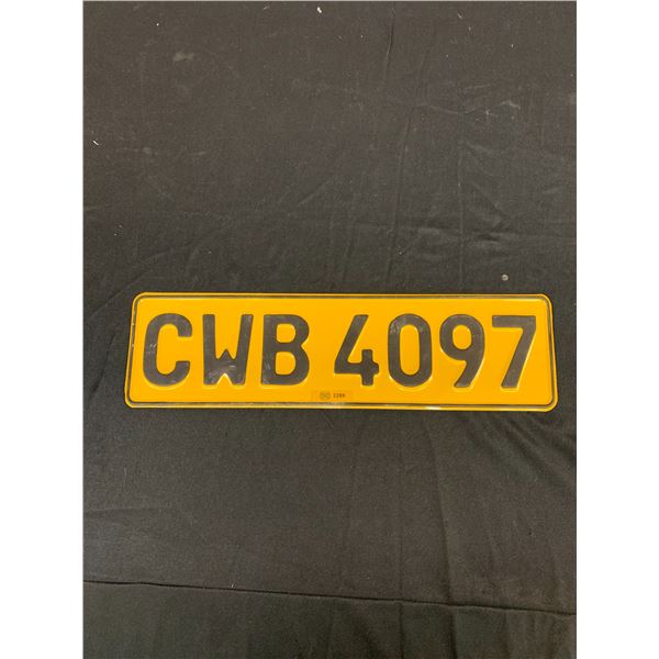 Vintage License Plate Republic of South Africa 1986 #CWB 4097
