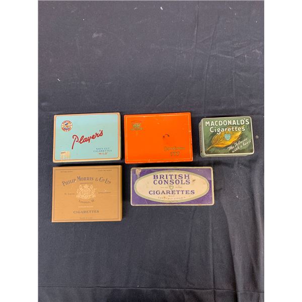 Lot of 5 Vintage Tobacco Cigarette Tins