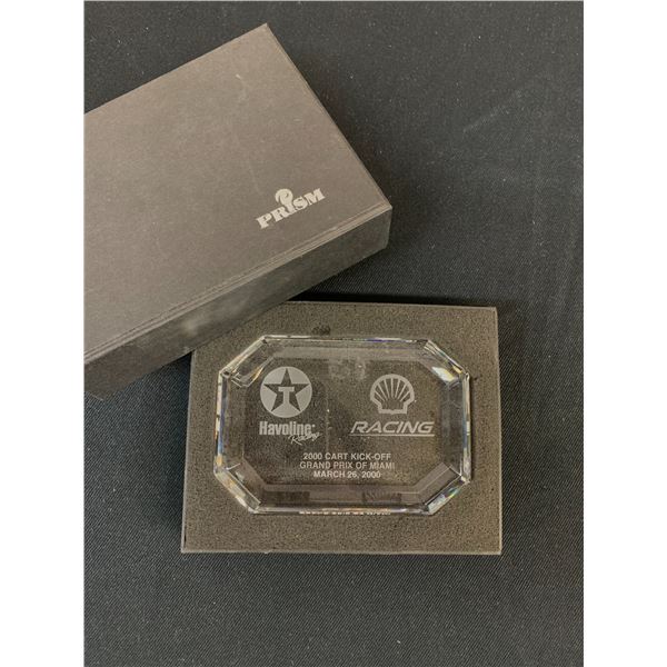2000 Havoline Racing Crystal Glass Award Plaque