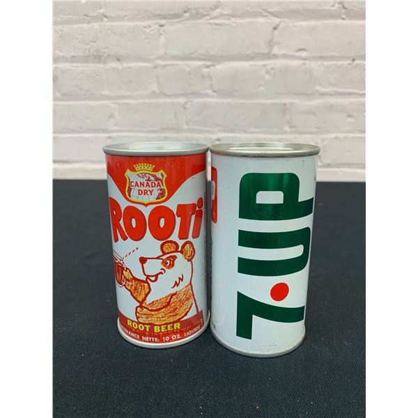 Rooti and 7Up Can Coin Banks