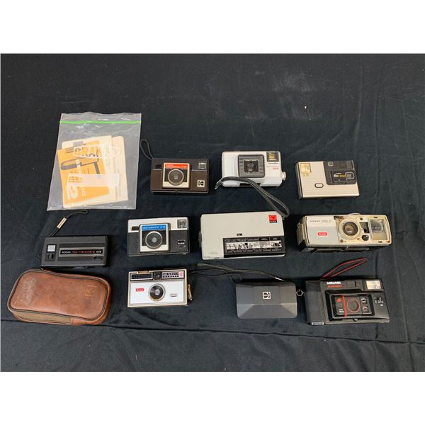 Lot of Assorted Vintage Film Cameras Lots of Kodak, Disc, Instamatic, etc