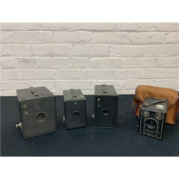 Lot of 4 Vintage Kodak Box Cameras Brownies