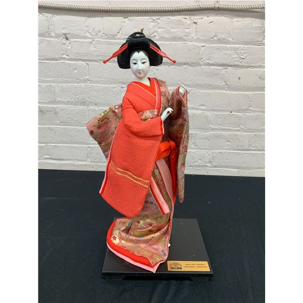 Japan Fruit Growers Association Commemorative Plastic Geisha Kyugetsu Doll 19" (missing parasol?)