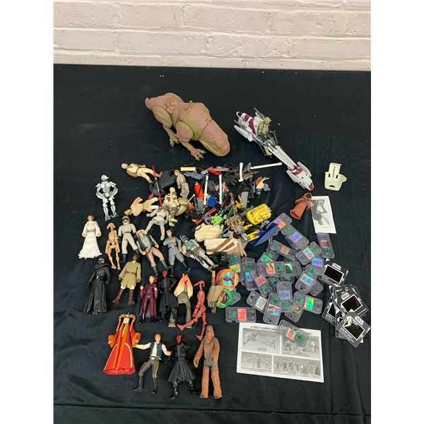 Lot of Assorted Star Wars Action Figures, Film Clips, etc