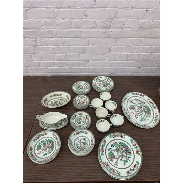 50pcs 6 Person Place Setting "Indian Tree" Johnson Bros Fine China Cups, Saucers, Plates, Servers