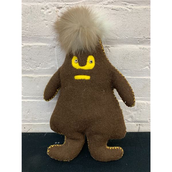 Inuit Handmade Stuffed Toy with Animal Fur Hair 12"
