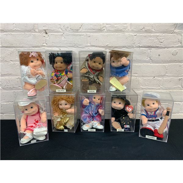 9 Ty Beanie Babies Kids Plush Toys w Tags in Display Cases