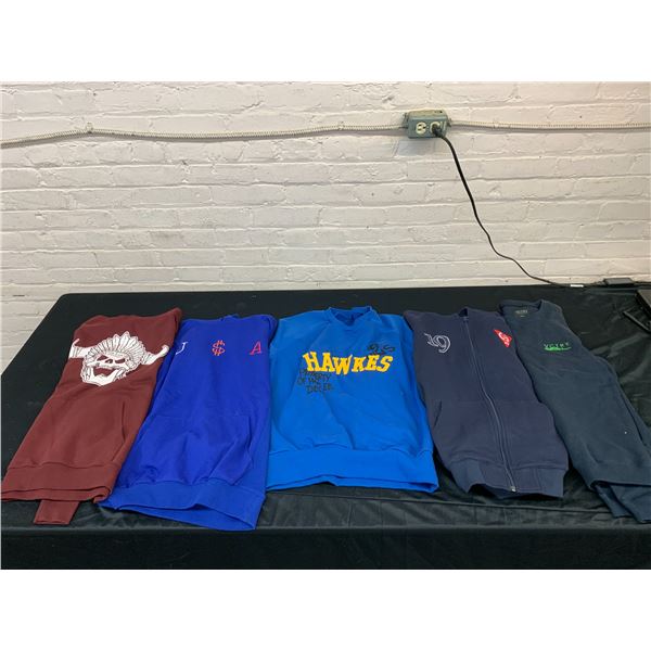 Lot of 5 Men's Sweaters Pullover Hoodies, Zip-Up, etc
