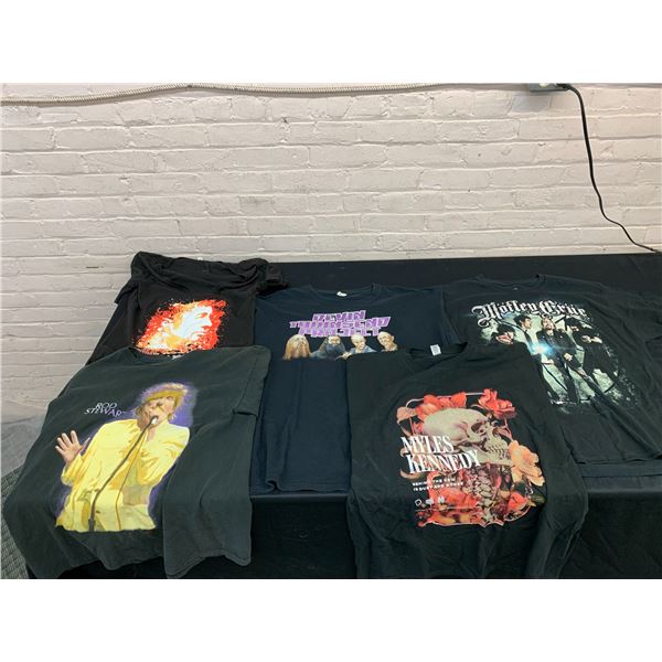5 Concert T-Shirts Motley Crue, Myles Kennedy, Rod Stewart, etc