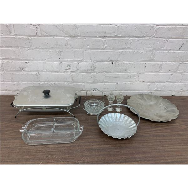 Silverware & Glassware Serving Pieces Chafing Dish, Plate, Salt Pepper, Divided Tray