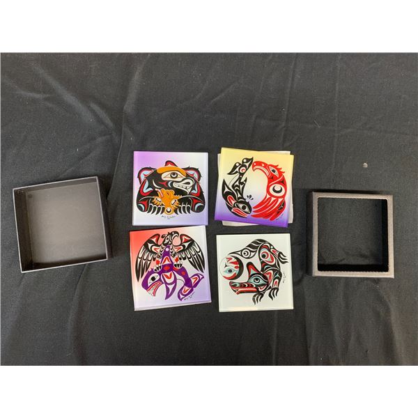 Golden Top HAIDA Glass Coasters