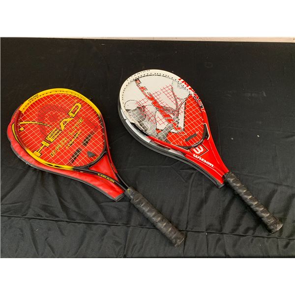 Lot of 2 Tennis Rackets Impact Wilson and Head Pro Lite