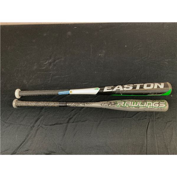 Lot of 2 Easton and Rawlings Metal Baseball Bats