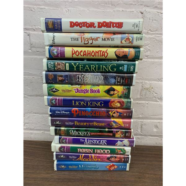 Lot of 14 Clamshell Disney VHS Tapes Movies