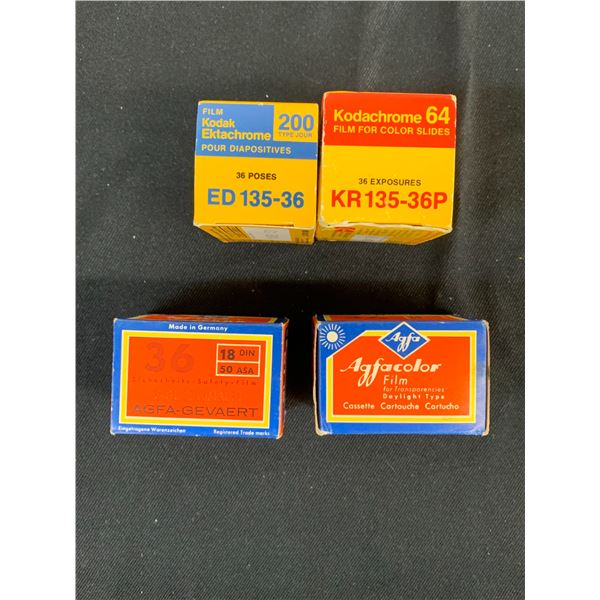 Lot of 4 Expired Rolls of Unused Kodak and Agfacolor Film