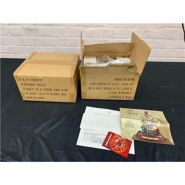 Bradford Exchange Fireman Shelf Heritage Collectible Lot of 2, NOS
