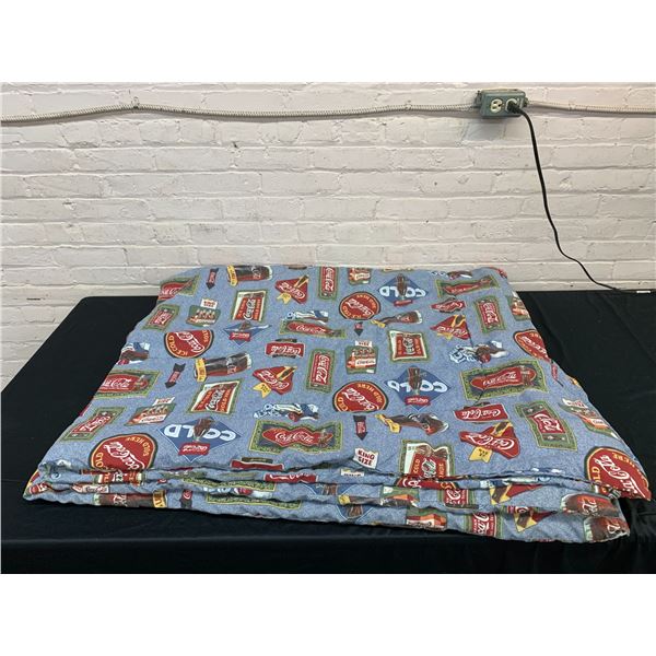 Coca Cola Knit Comforter Blanket, Vintage